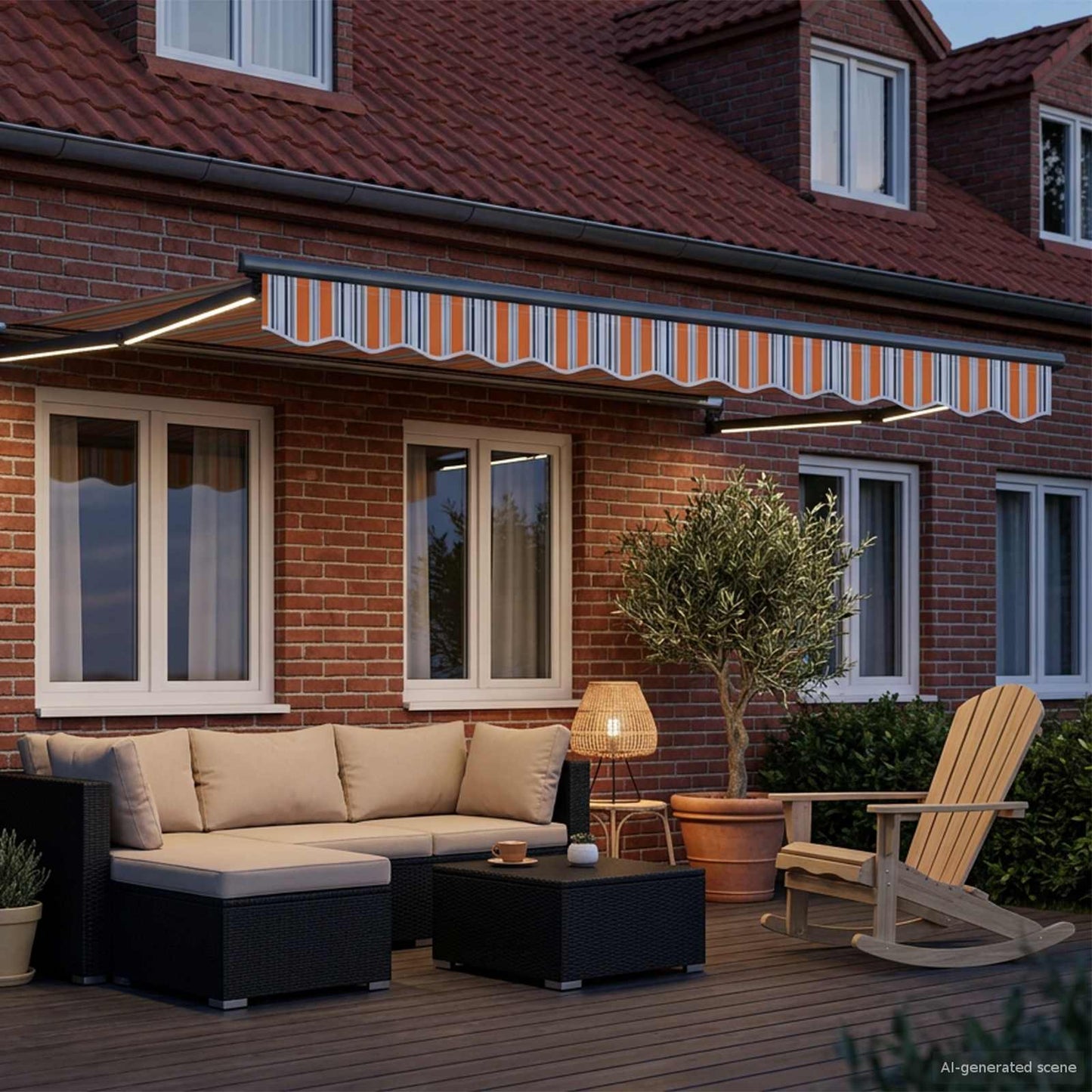 vidaXL Manual Retractable Awning with LEDs 3 x 2.5 m