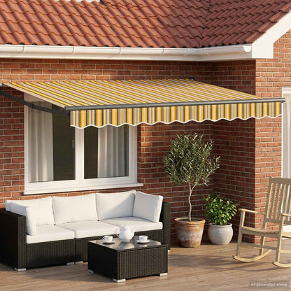 vidaXL Manual Retractable Awning with LEDs 3 x 2.5 m