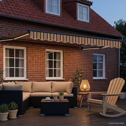 vidaXL Manual Retractable Awning with LEDs 3 x 2.5 m
