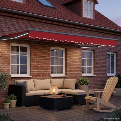 vidaXL Manual Retractable Awning with LEDs 3 x 2.5 m