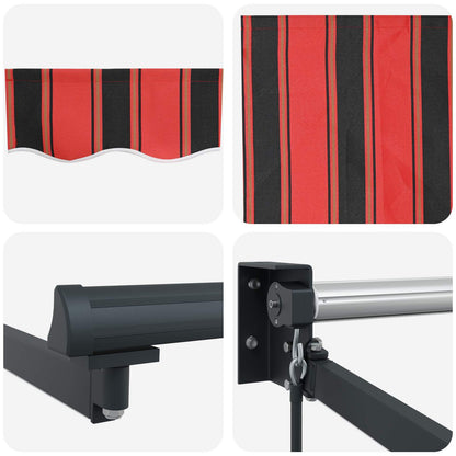 vidaXL Manual Retractable Awning with LEDs 3.5 x 2.5 m
