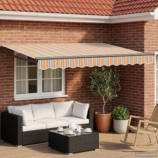 vidaXL Manual Retractable Awning with LEDs 3.5 x 2.5 m
