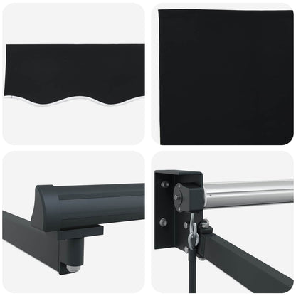 vidaXL Manual Retractable Awning with LEDs 3.5 x 2.5 m