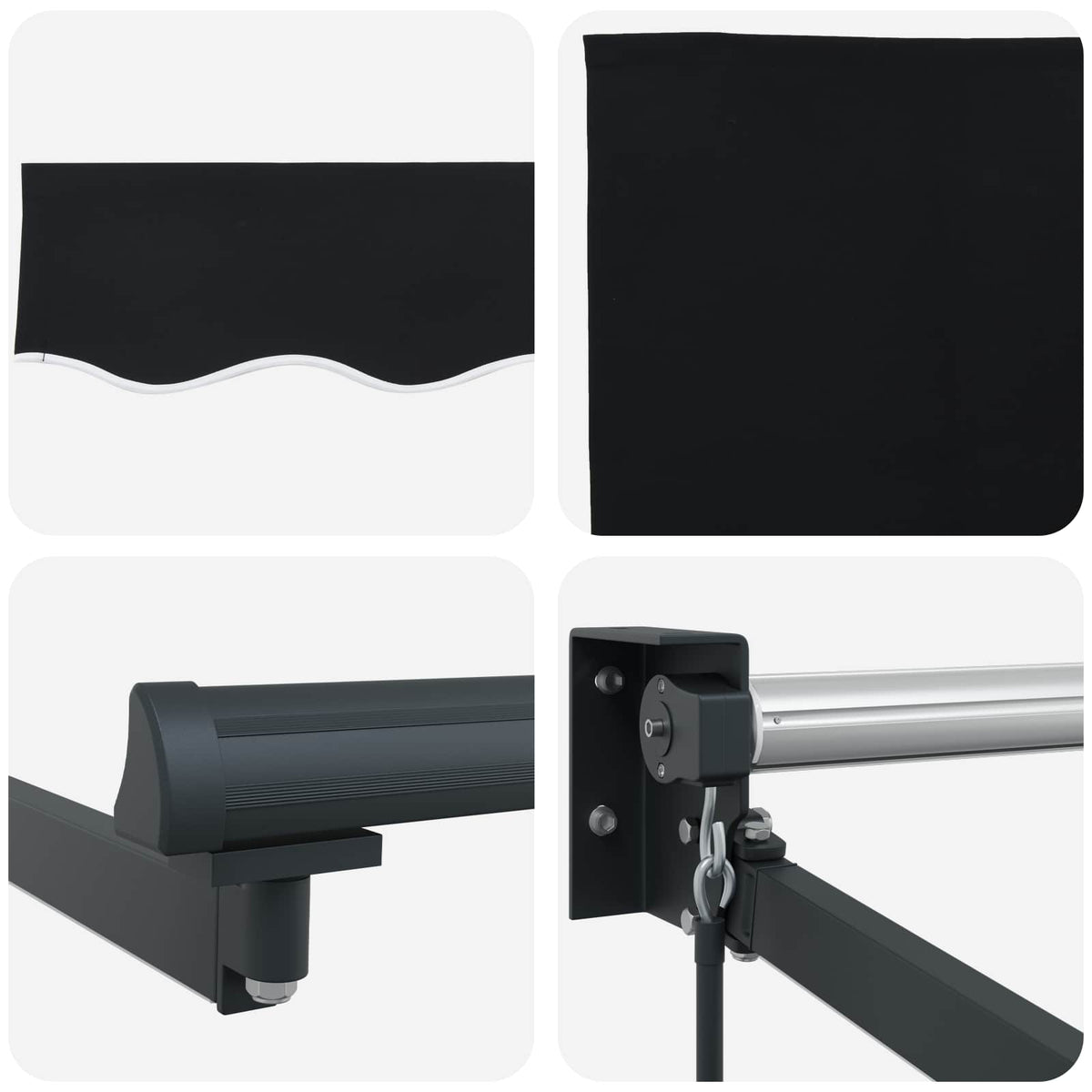 vidaXL Manual Retractable Awning with LEDs 3.5 x 2.5 m