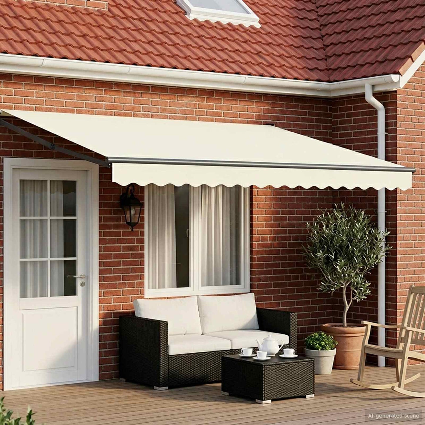 vidaXL Manual Retractable Awning with LEDs 4 x 3 m