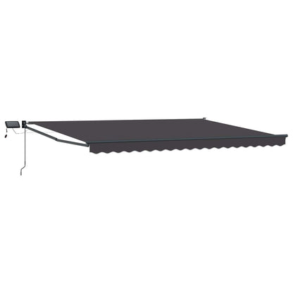 vidaXL Manual Retractable Awning with LEDs Anthracite 4 x 3 m