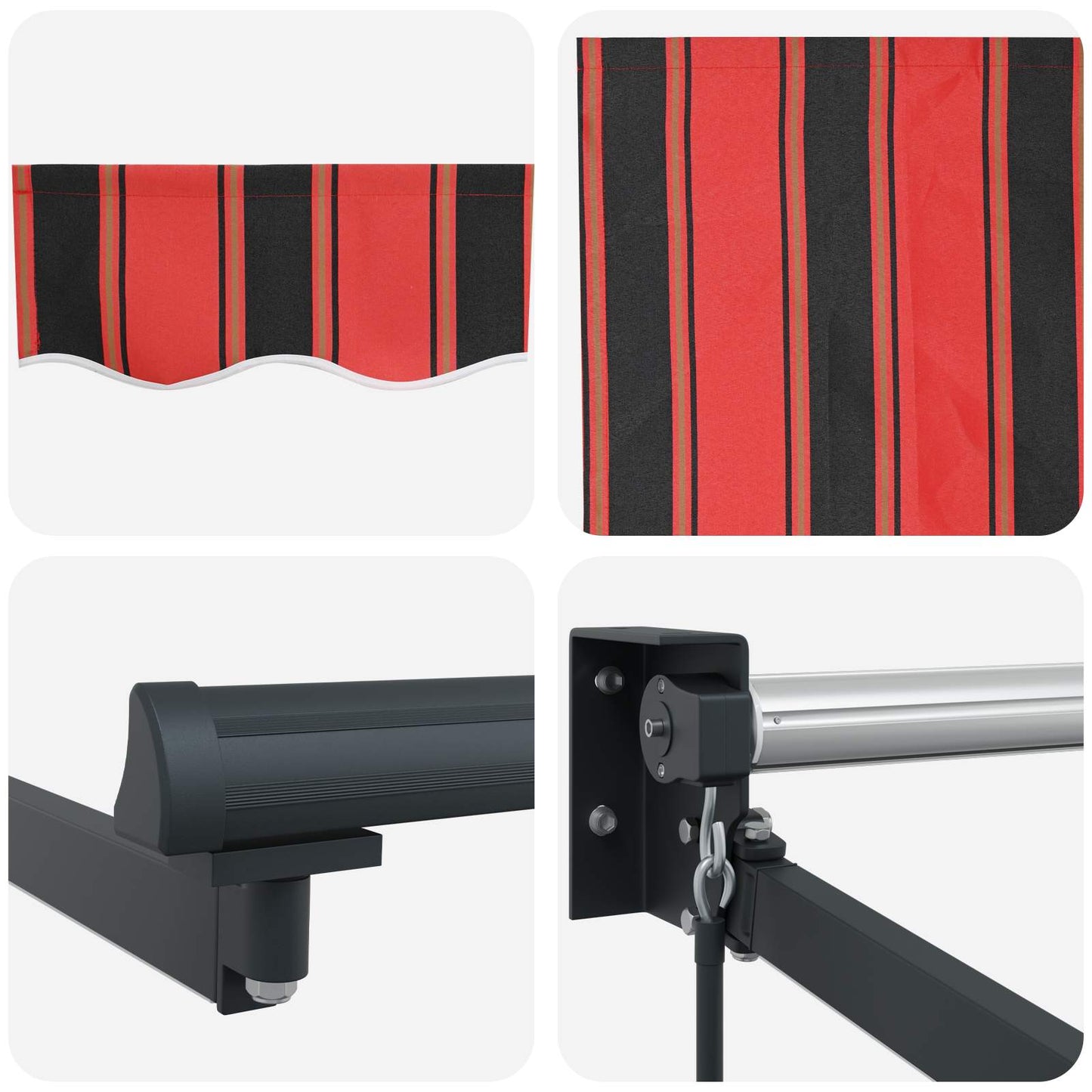 vidaXL Manual Retractable Awning with LEDs 4 x 3 m