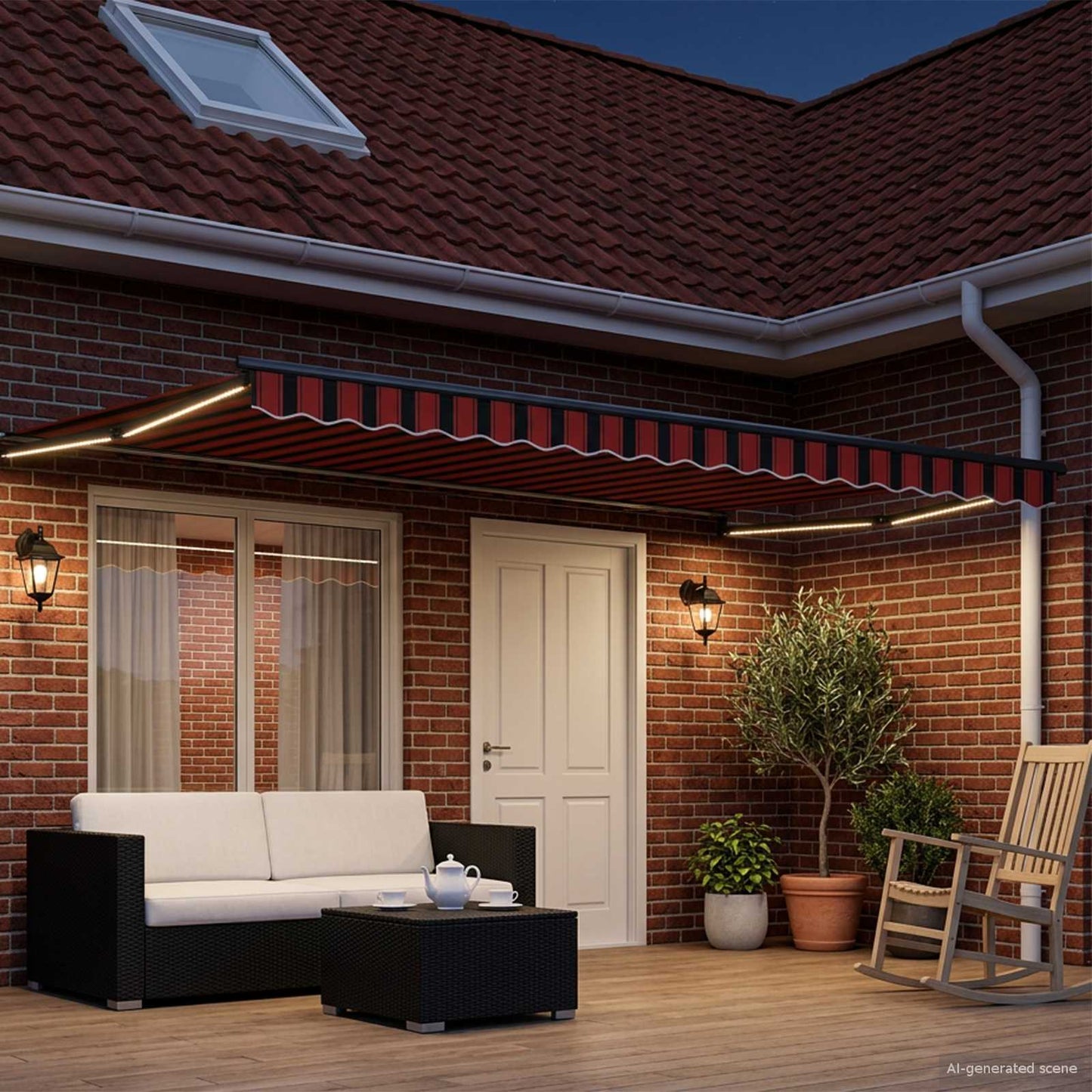 vidaXL Manual Retractable Awning with LEDs 4 x 3 m