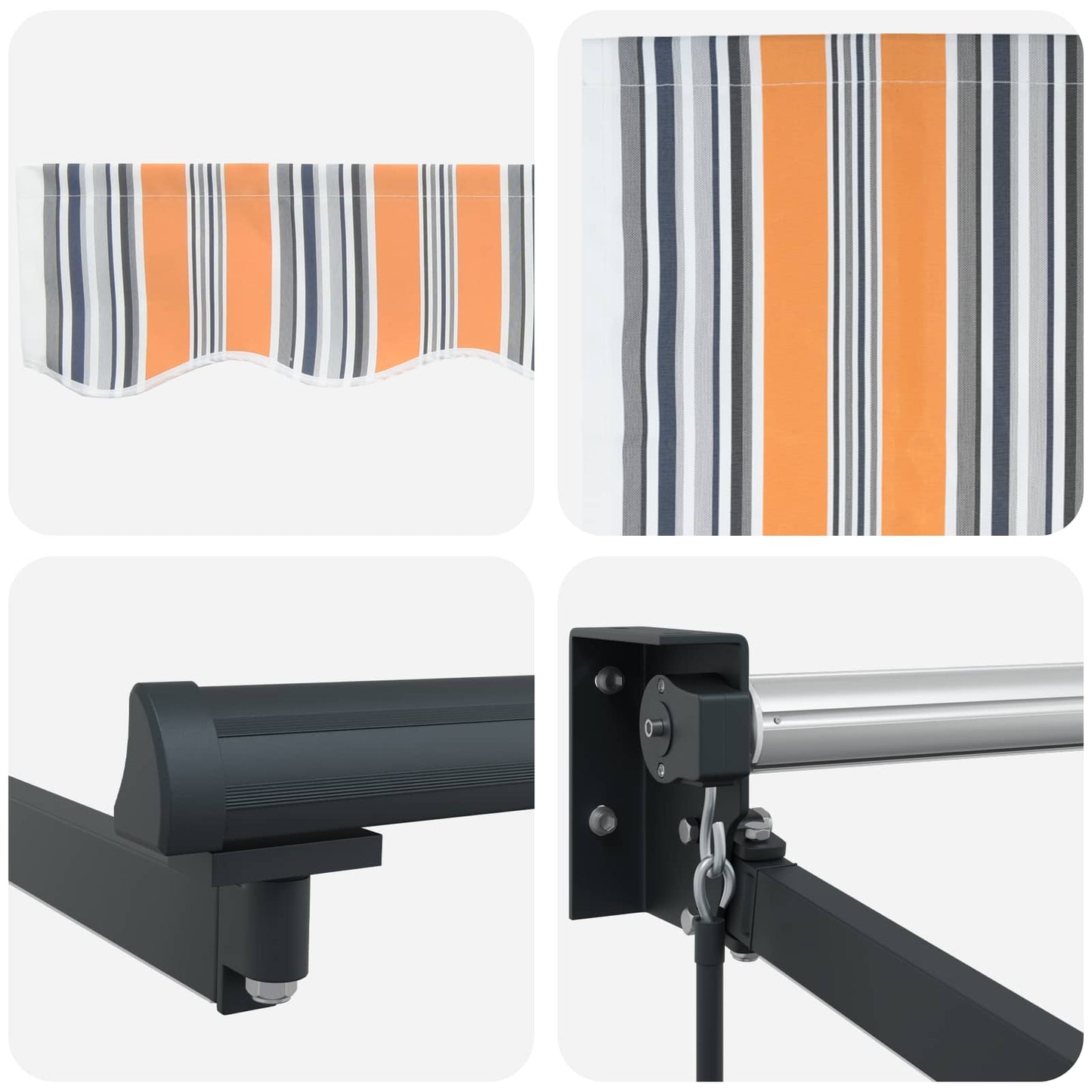 vidaXL Manual Retractable Awning with LEDs 4 x 3 m