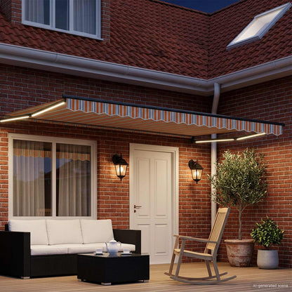 vidaXL Manual Retractable Awning with LEDs 4 x 3 m