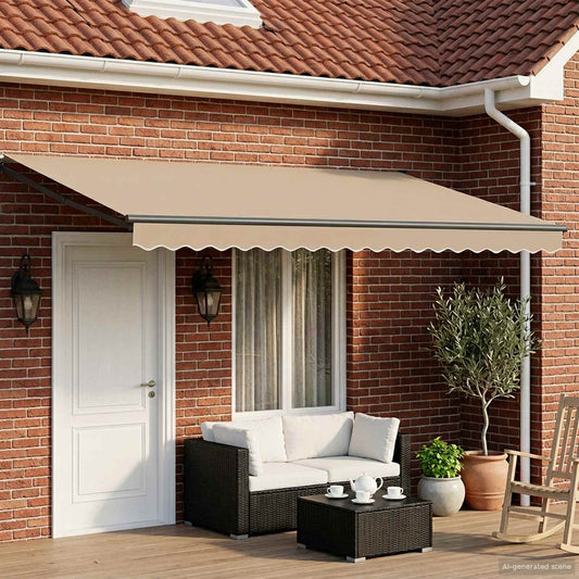 vidaXL Manual Retractable Awning with LEDs 4 x 3 m