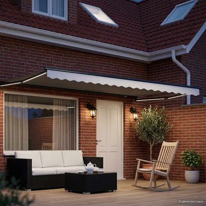 vidaXL Manual Retractable Awning with LEDs 4 x 3 m