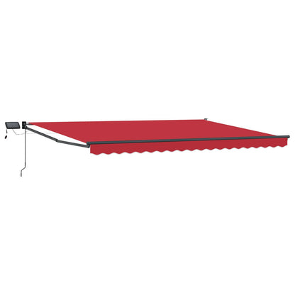 vidaXL Manual Retractable Awning with LEDs Red and Anthracite 4 x 3 m