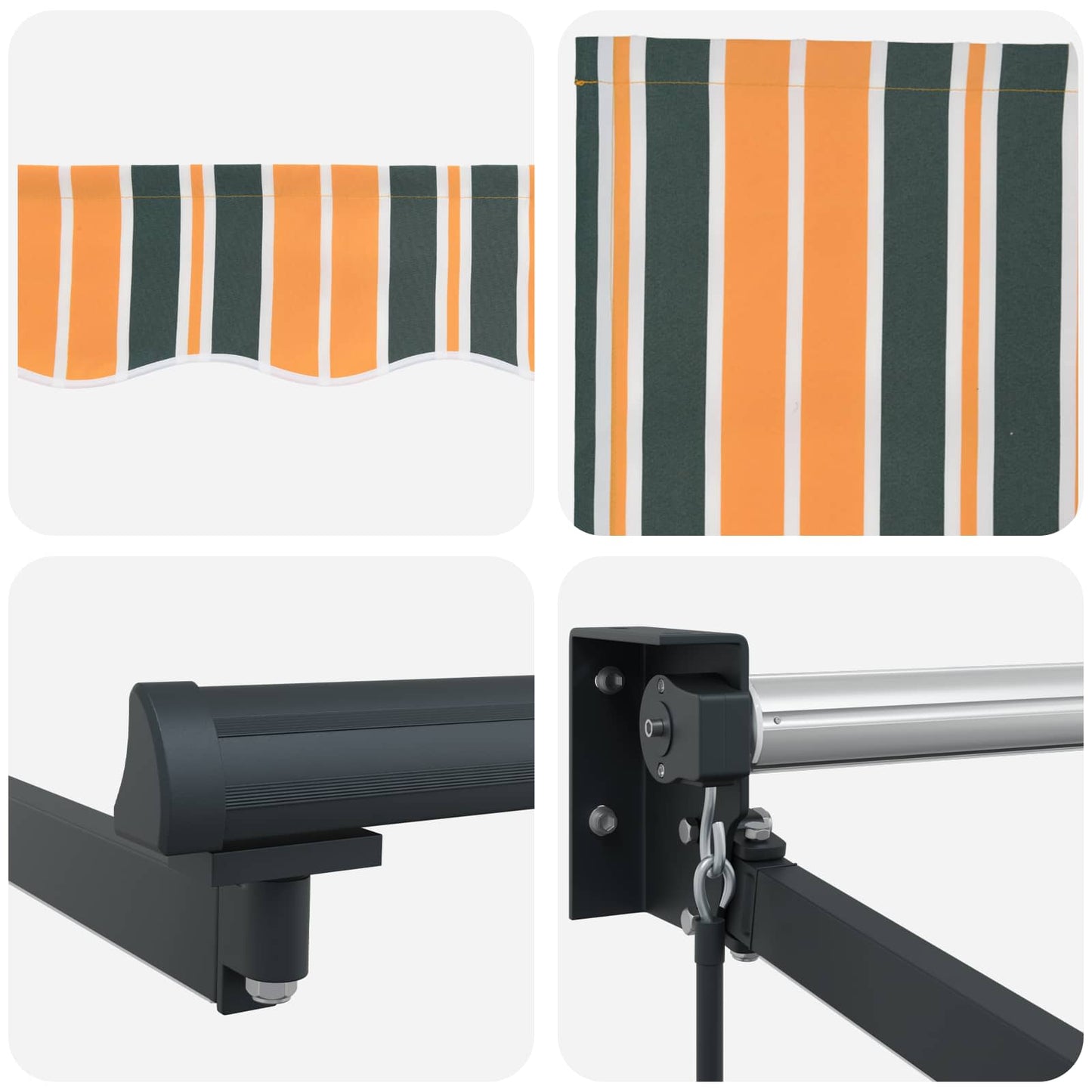 vidaXL Manual Retractable Awning with LEDs 4 x 3 m