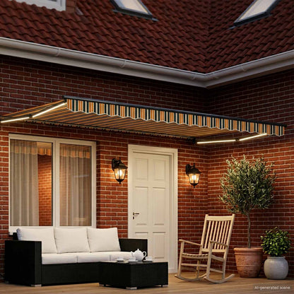 vidaXL Manual Retractable Awning with LEDs 4 x 3 m