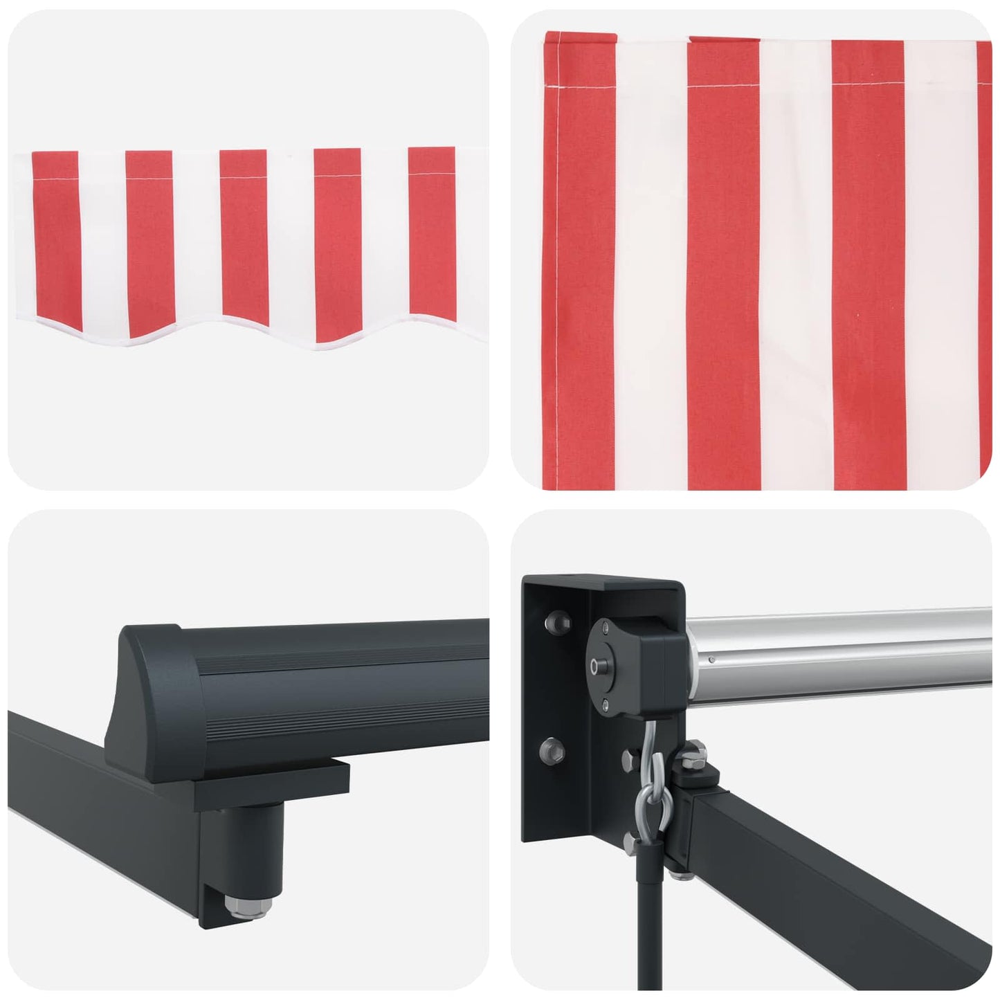 vidaXL Manual Retractable Awning with LEDs 4.5 x 3 m