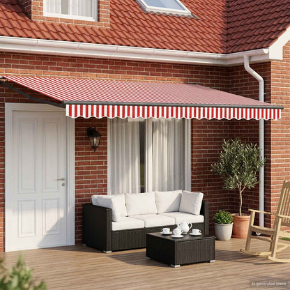 vidaXL Manual Retractable Awning with LEDs 4.5 x 3 m