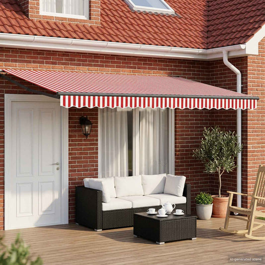 vidaXL Manual Retractable Awning with LEDs 4.5 x 3 m