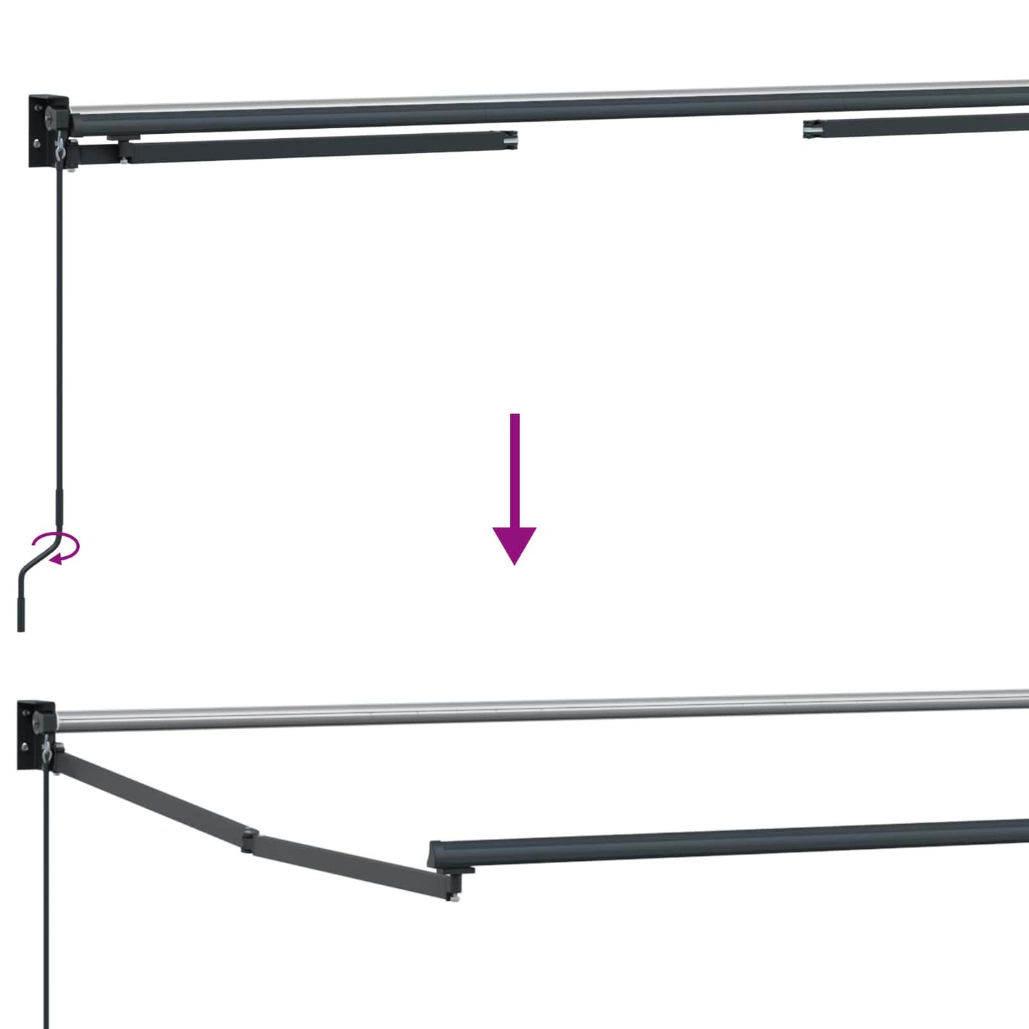 vidaXL Manual Retractable Awning with LEDs 4.5 x 3 m