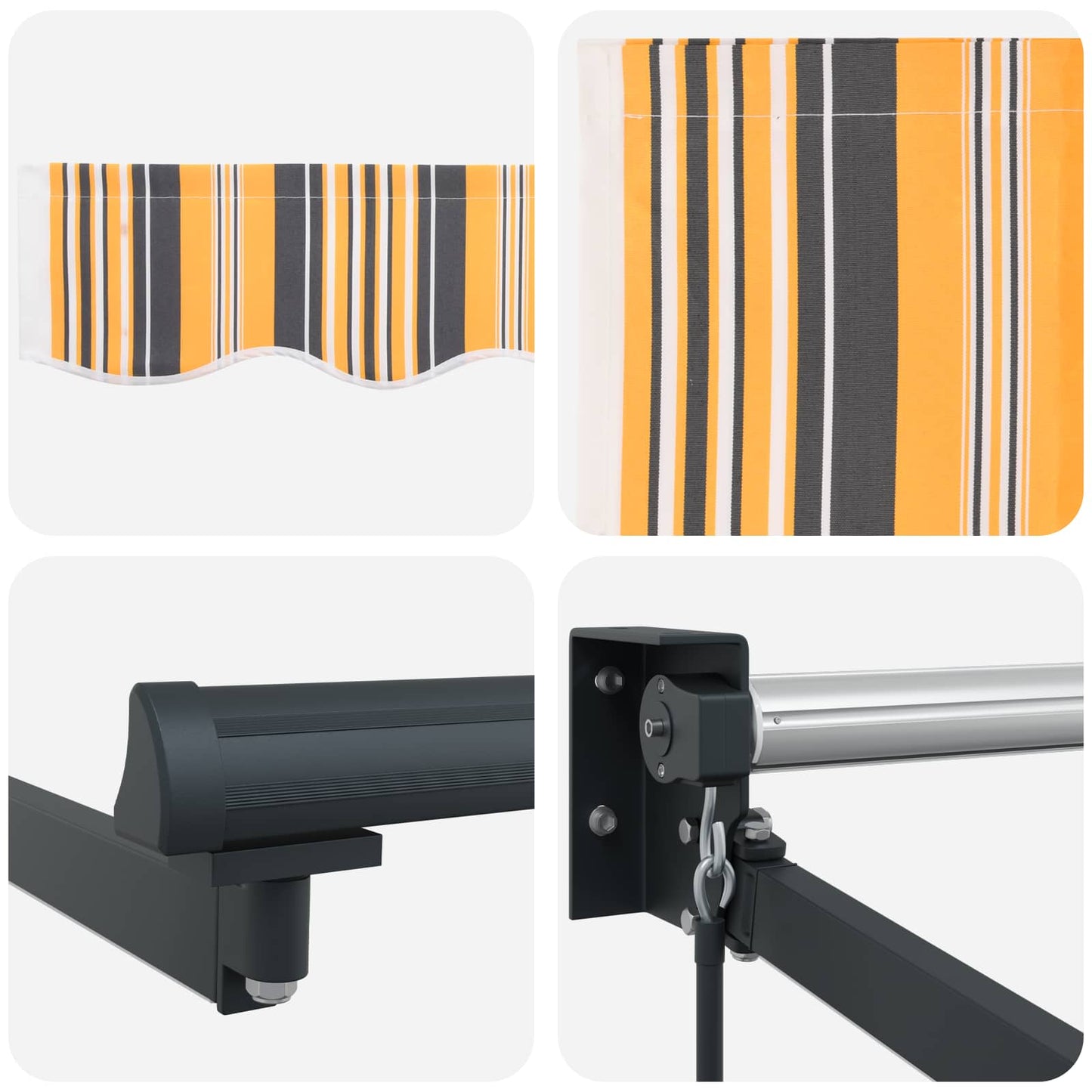 vidaXL Manual Retractable Awning with LEDs 4.5 x 3 m