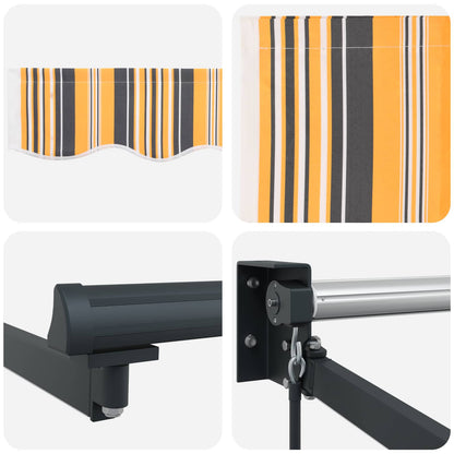 vidaXL Manual Retractable Awning with LEDs 4.5 x 3 m