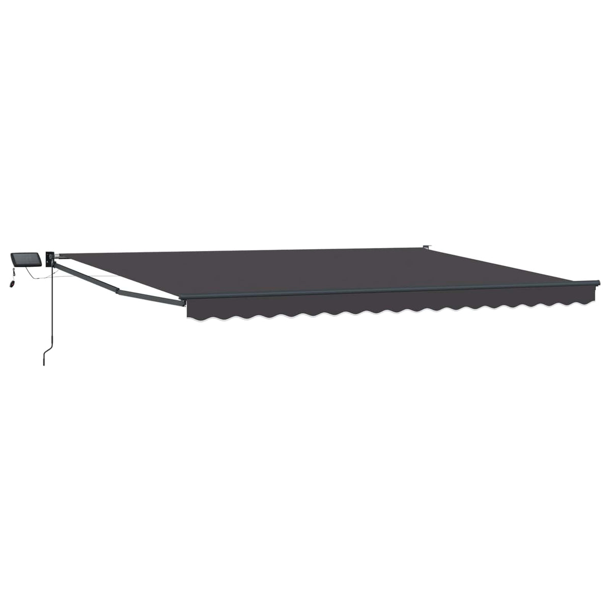 vidaXL Manual Retractable Awning with LEDs Anthracite 5 x 3 m