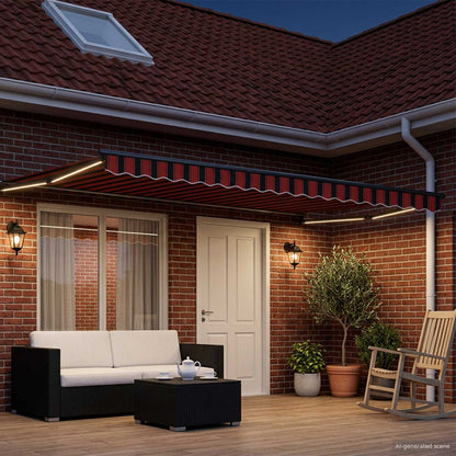 vidaXL Manual Retractable Awning with LEDs 5 x 3 m
