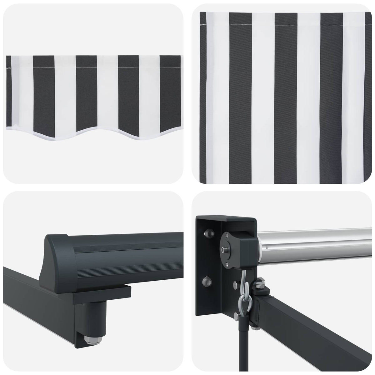 vidaXL Manual Retractable Awning with LEDs 5 x 3 m