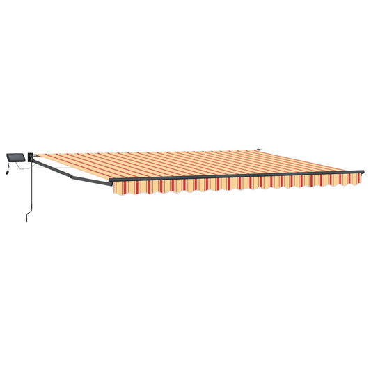 vidaXL Manual Retractable Awning with LEDs Multicolour 5 x 3 m