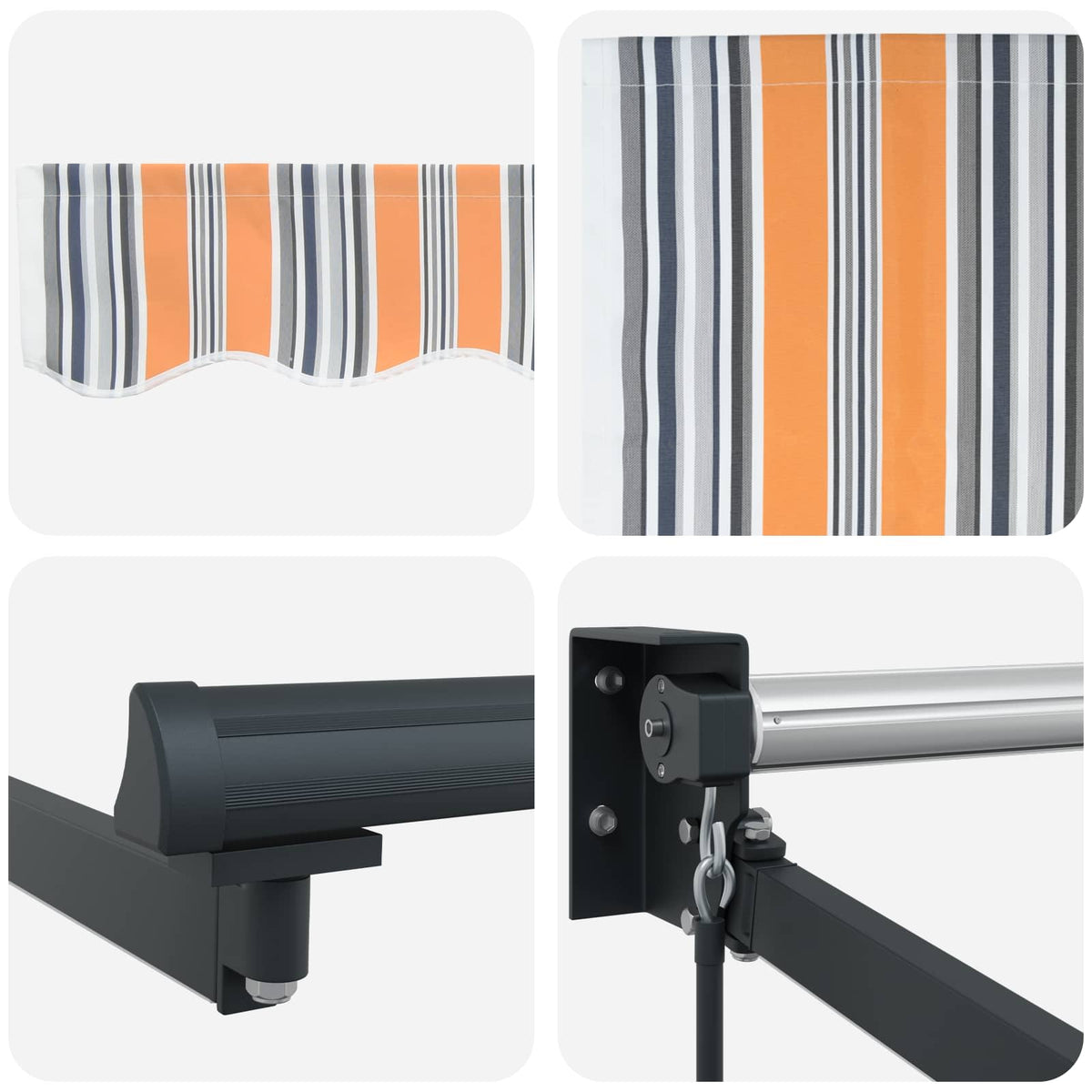 vidaXL Manual Retractable Awning with LEDs 5 x 3 m