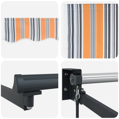 vidaXL Manual Retractable Awning with LEDs 5 x 3 m