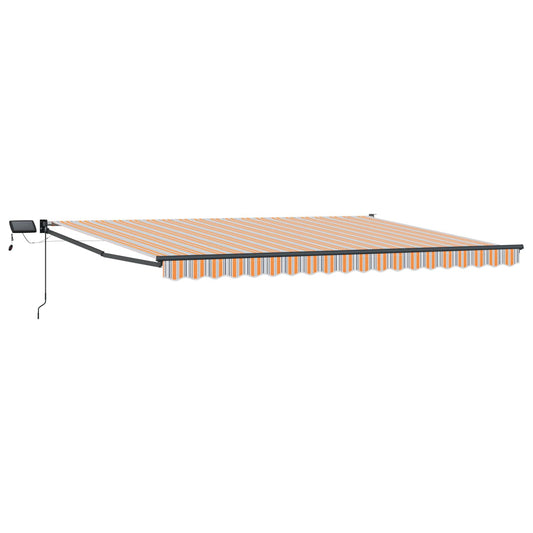 vidaXL Manual Retractable Awning with LEDs 5 x 3 m