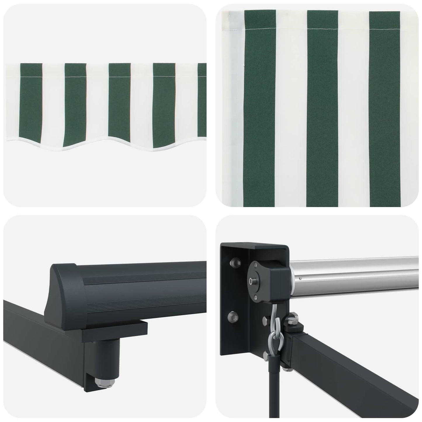 vidaXL Manual Retractable Awning with LEDs 5 x 3 m