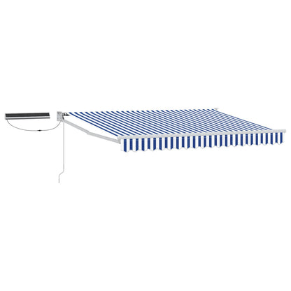 vidaXL Electric Retractable Awning Blue and White 2.5 x 2 m
