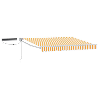 vidaXL Electric Retractable Awning Yellow and White 2.5 x 2 m