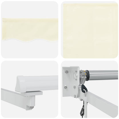 vidaXL Electric Retractable Awning Cream and White 3 x 2 m