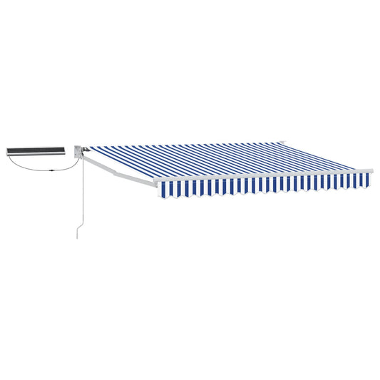 vidaXL Electric Retractable Awning Blue and White 3.5 x 2 m