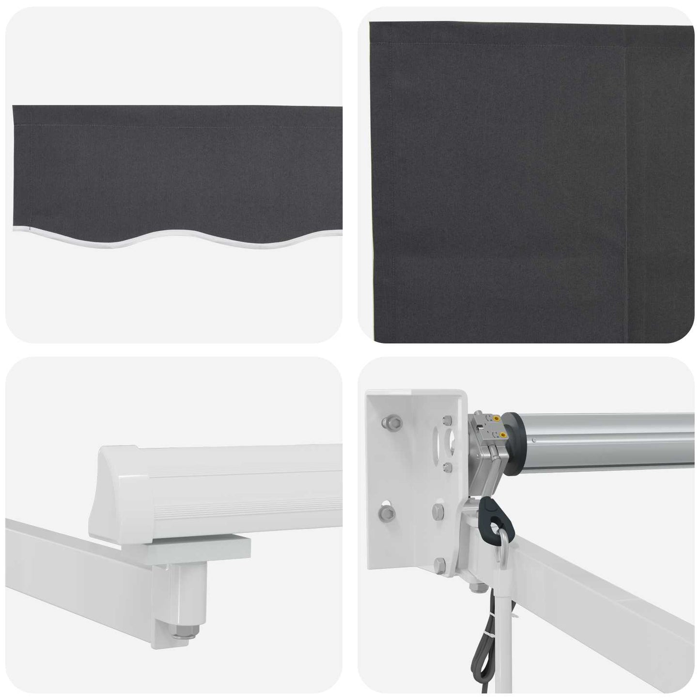 vidaXL Electric Retractable Awning Anthracite and White 3.5 x 2 m