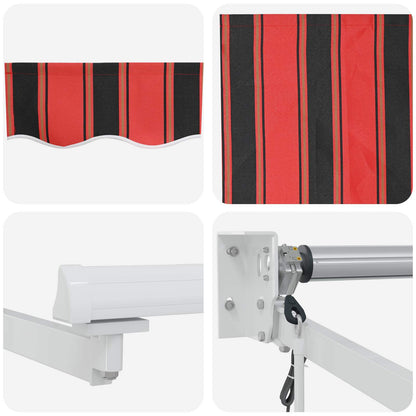 vidaXL Electric Retractable Awning Orange, Black and White 3.5 x 2 m