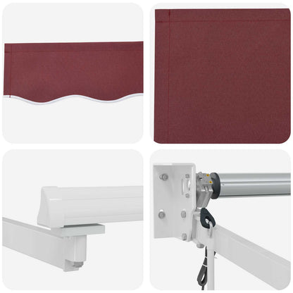 vidaXL Electric Retractable Awning Burgundy and White 3.5 x 2 m