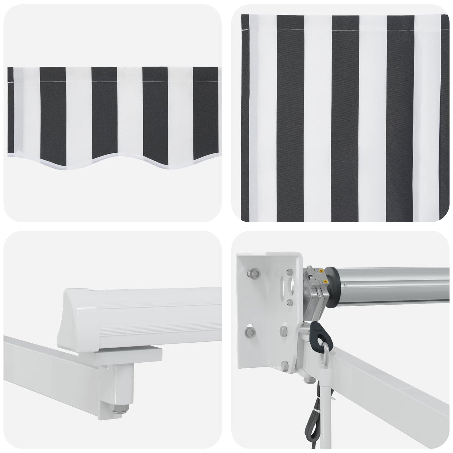 vidaXL Electric Retractable Awning Anthracite and White 3.5 x 2 m