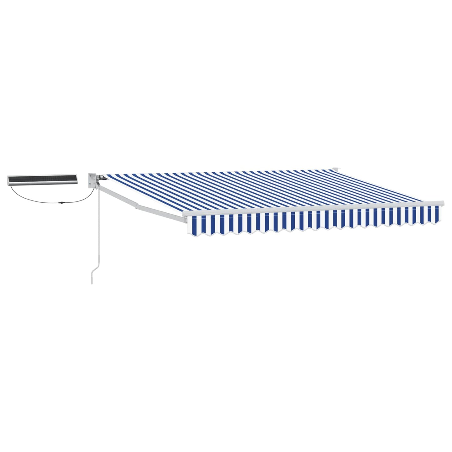 vidaXL Electric Retractable Awning Blue and White 3 x 2.5 m