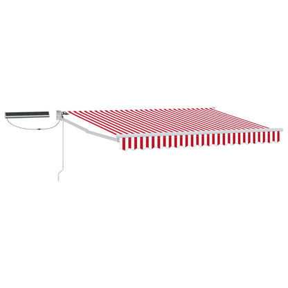 vidaXL Electric Retractable Awning Red and white 3 x 2.5 m