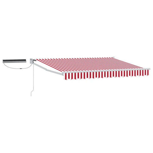 vidaXL Electric Retractable Awning Red and white 3 x 2.5 m