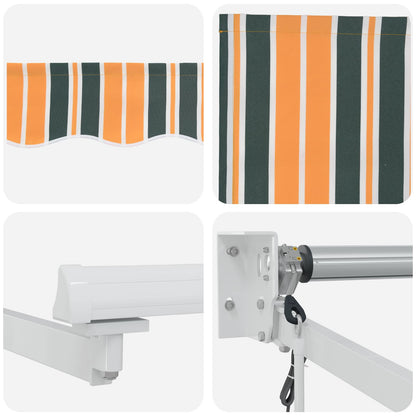 vidaXL Electric Retractable Awning Green, Yellow and White 3 x 2.5 m
