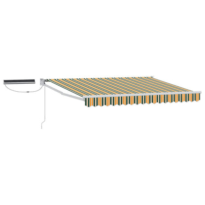 vidaXL Electric Retractable Awning Green, Yellow and White 3 x 2.5 m
