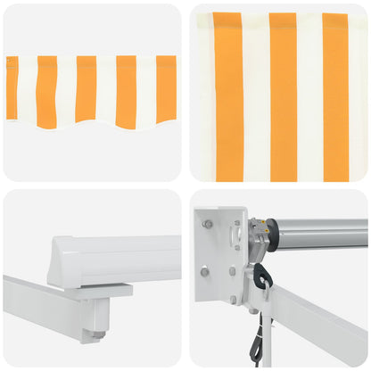 vidaXL Electric Retractable Awning Yellow and White 3.5 x 2.5 m