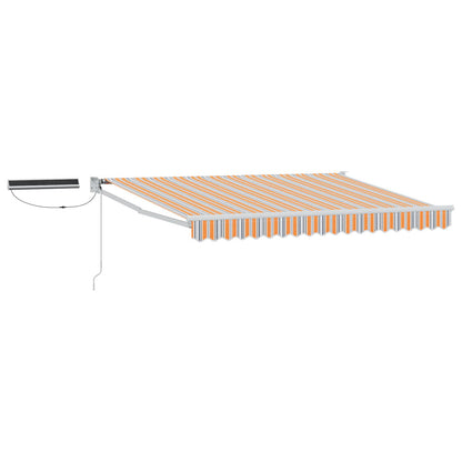 vidaXL Electric Retractable Awning Grey, Orange and White 3.5 x 2.5 m