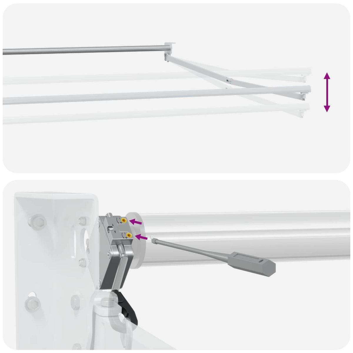 vidaXL Electric Retractable Awning Grey, Orange and White 3.5 x 2.5 m