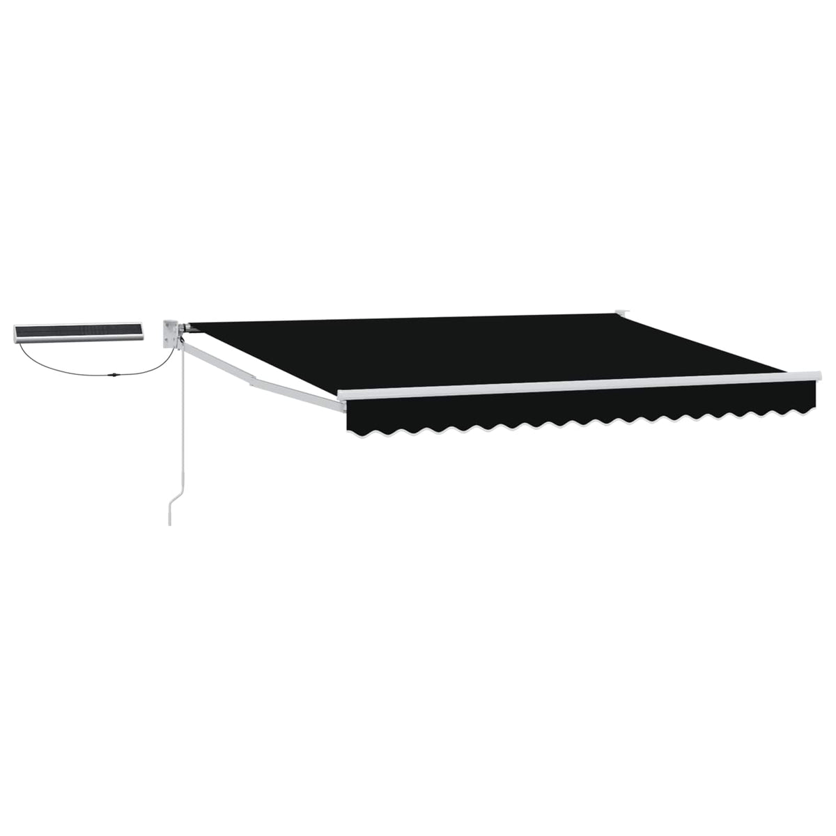 vidaXL Electric Retractable Awning Black and White 3.5 x 2.5 m